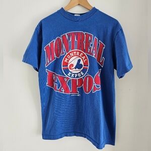 Vintage Starter Montreal Expos Shirt Medium Single Stitch 1996 Baseball MLB 90s